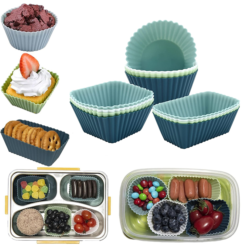 Meal Prep Bowl - 4/10/12 pz Silicone riutilizzabile Cupcake pirottini